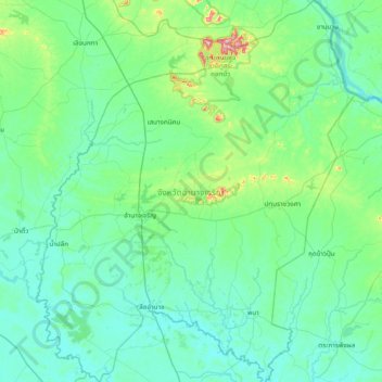 Amnat Charoen Province topographic map, elevation, terrain