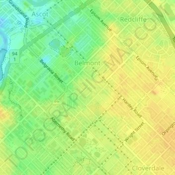 Belmont topographic map, elevation, terrain