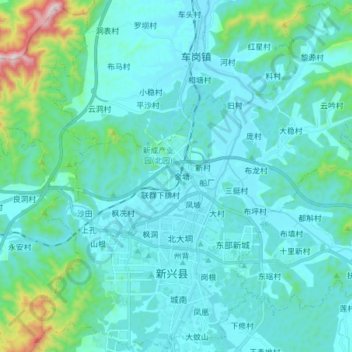 Yunfu City topographic map, elevation, terrain
