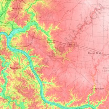 Comté de Clermont topographic map, elevation, terrain