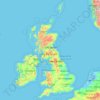 Reino Unido topographic map, elevation, terrain