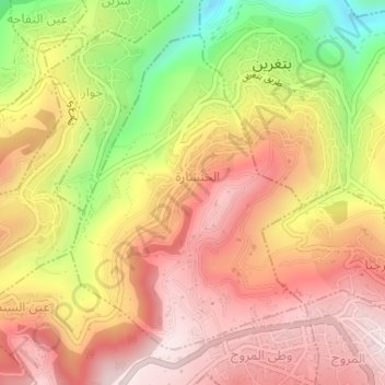 Khenchara topographic map, elevation, terrain