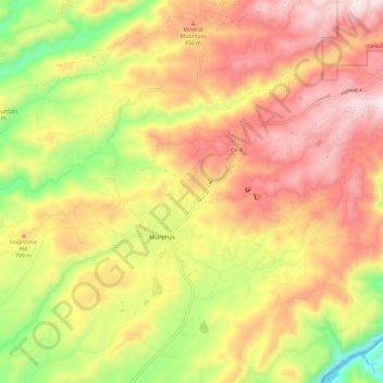 Murphys topographic map, elevation, terrain