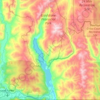 Area C (Christina Lake) topographic map, elevation, terrain