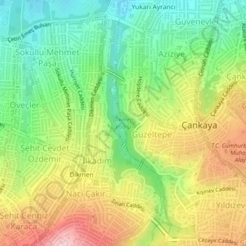 Dikmen Vadisi topographic map, elevation, terrain
