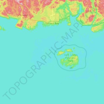 Terrace Bay Township topographic map, elevation, terrain