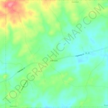 Daviston topographic map, elevation, terrain