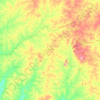 Saki West topographic map, elevation, terrain