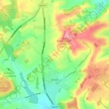 Oxton CP topographic map, elevation, terrain