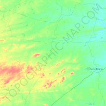 São José dos Cordeiros topographic map, elevation, terrain