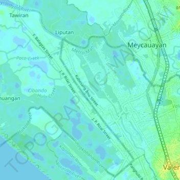 Obando topographic map, elevation, terrain