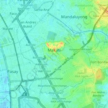 Makati topographic map, elevation, terrain