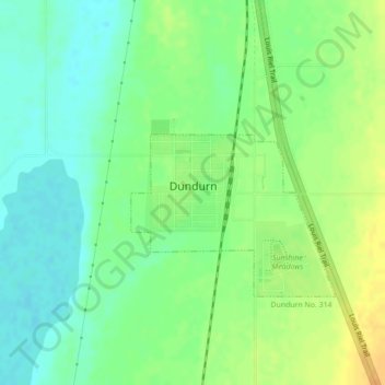 Dundurn topographic map, elevation, terrain