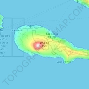 Ilha do Pico topographic map, elevation, terrain