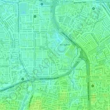 Tanjung Duren Selatan topographic map, elevation, terrain