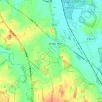 Barnby Moor topographic map, elevation, terrain