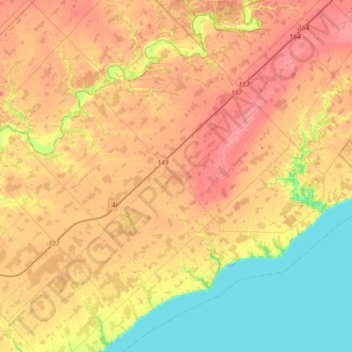 Dutton/Dunwich topographic map, elevation, terrain