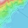 Larvotto beach topographic map, elevation, terrain