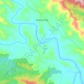Knorrit Flat topographic map, elevation, terrain