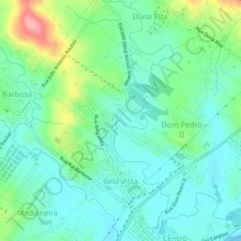 Bela Vista topographic map, elevation, terrain