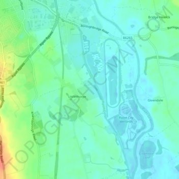 Ripon Canal topographic map, elevation, terrain