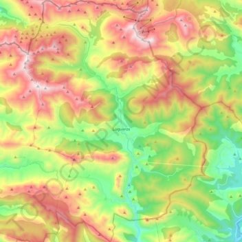 Valdelugueros topographic map, elevation, terrain