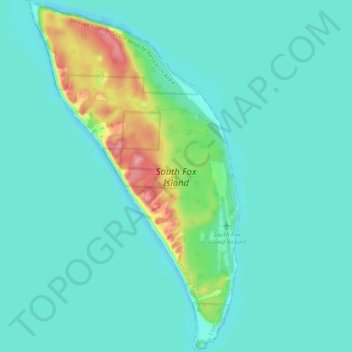 South Fox Island topographic map, elevation, terrain