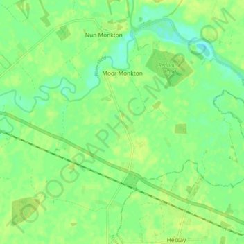 Moor Monkton topographic map, elevation, terrain