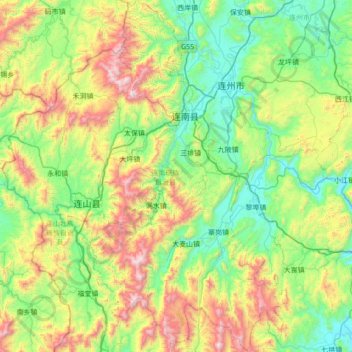 Liannan Yao Autonomous County topographic map, elevation, terrain