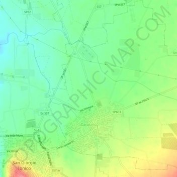 Carosino topographic map, elevation, terrain
