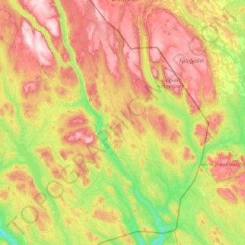 Innlandet topographic map, elevation, terrain