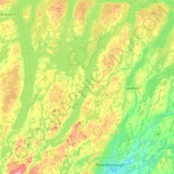 Selwyn topographic map, elevation, terrain