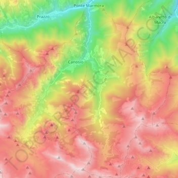 Marmora topographic map, elevation, terrain