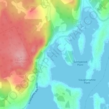 Schooner Cove topographic map, elevation, terrain