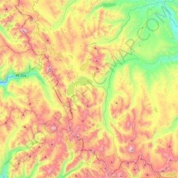 Marcapomacocha topographic map, elevation, terrain