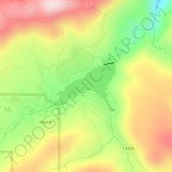 Hume topographic map, elevation, terrain