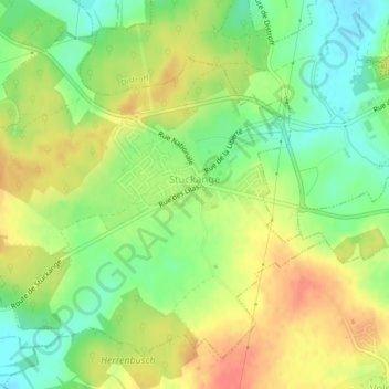 Stuckange topographic map, elevation, terrain