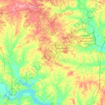 Trinity County topographic map, elevation, terrain