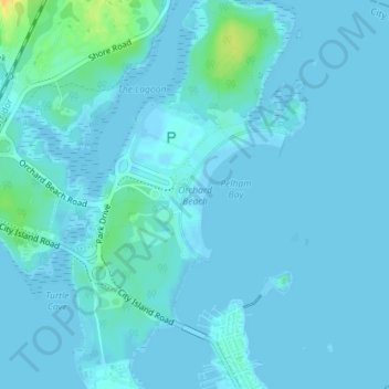 Orchard Beach topographic map, elevation, terrain