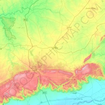 Chakwal District topographic map, elevation, terrain