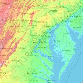 Maryland topographic map, elevation, terrain