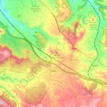 l'Albi topographic map, elevation, terrain