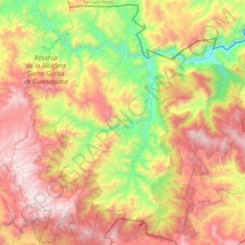 Xichú topographic map, elevation, terrain