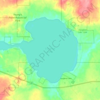 Sturgeon Lake topographic map, elevation, terrain