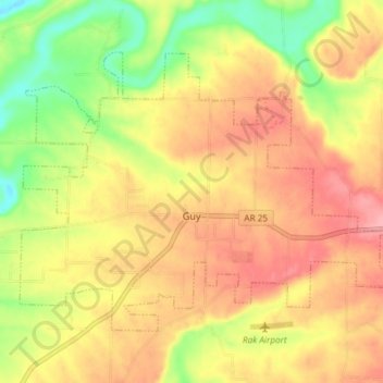 Guy topographic map, elevation, terrain