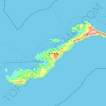 Amorgos topographic map, elevation, terrain