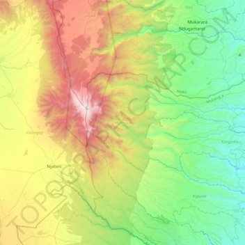 Mathioya topographic map, elevation, terrain