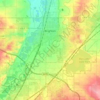 Brighton topographic map, elevation, terrain