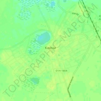 Klyuchi topographic map, elevation, terrain