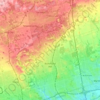 Richmond Hill topographic map, elevation, terrain